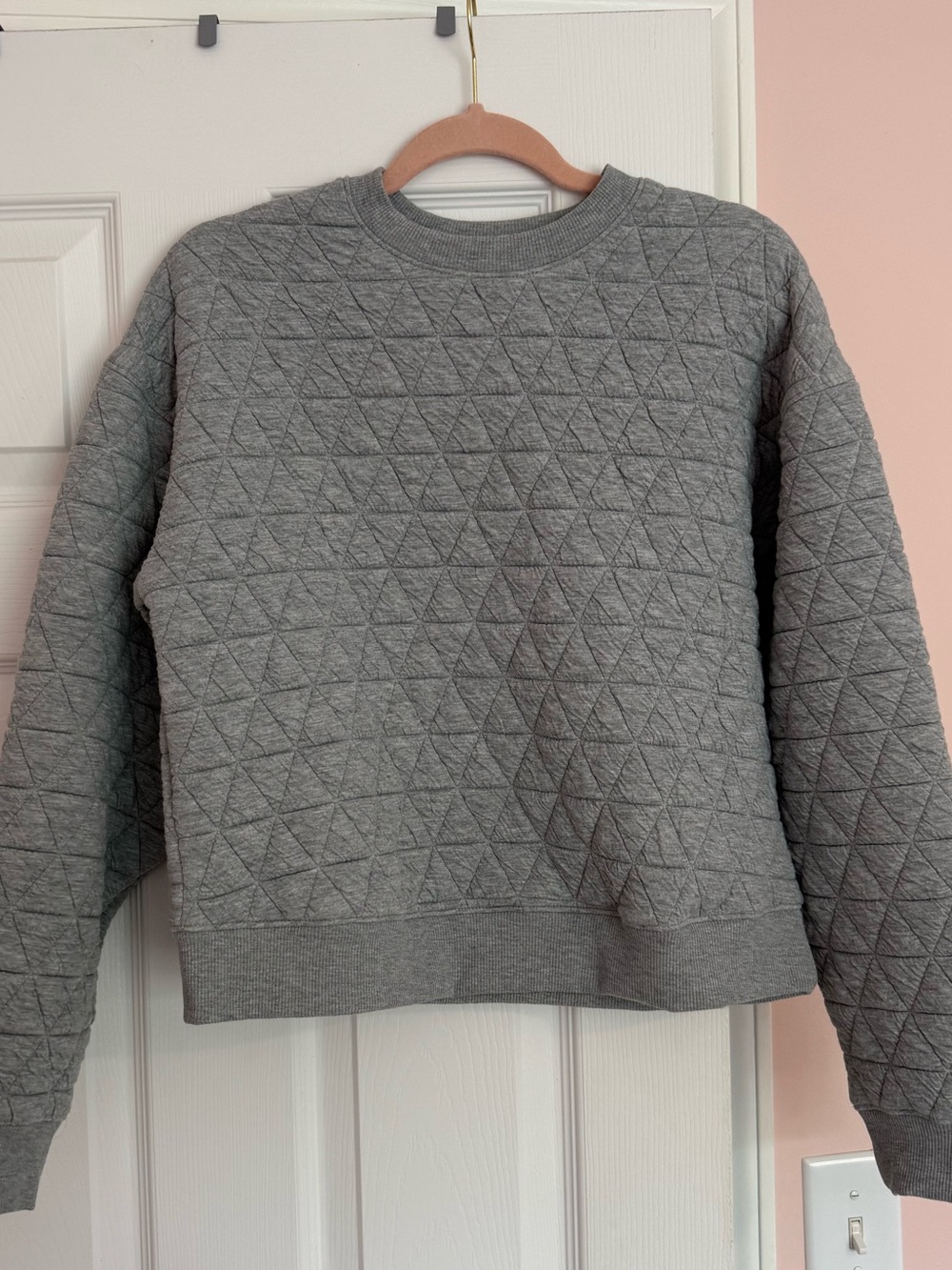 Thread & Supply Quilted Crewneck Sweatshirt - Gray